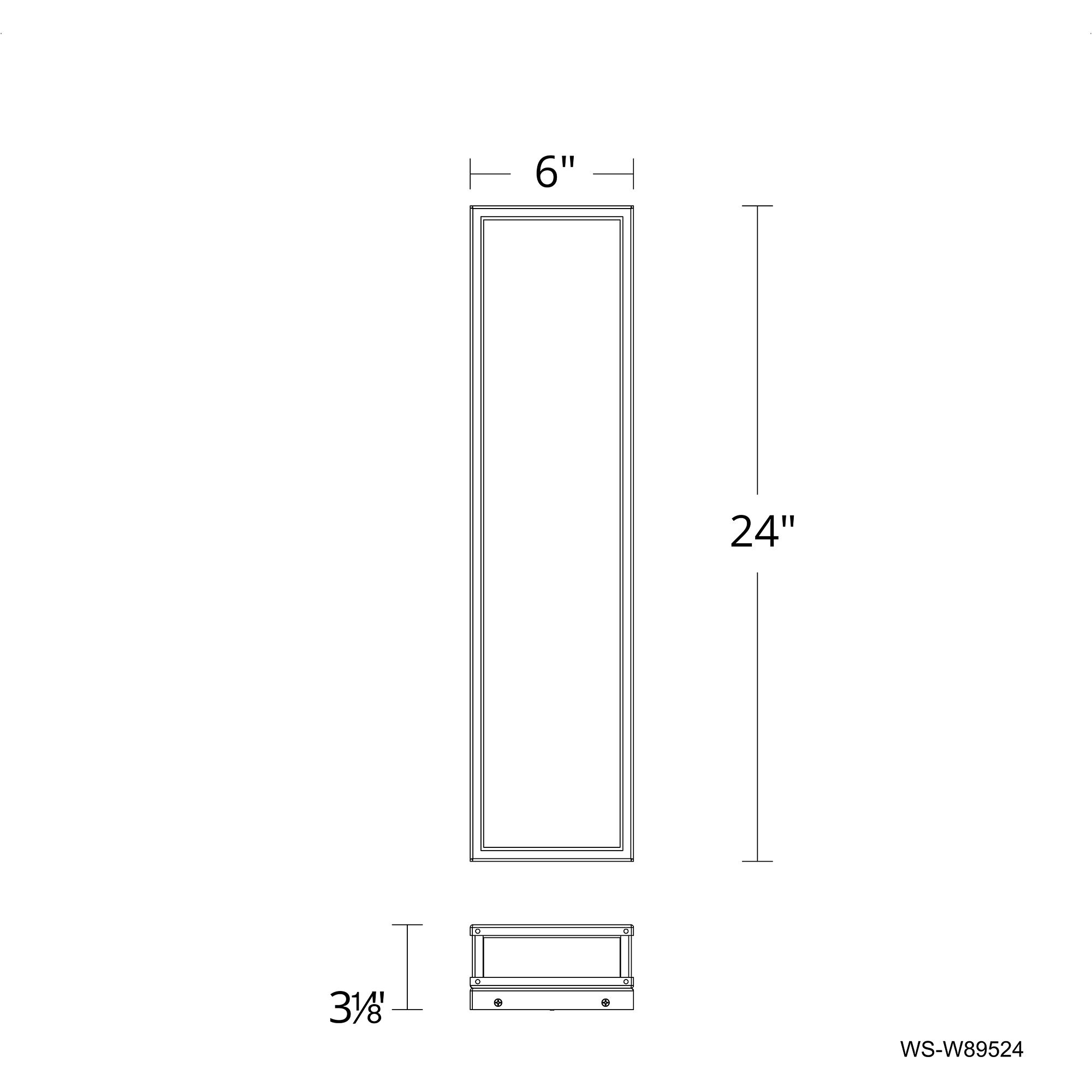Beech LED 24 inch Black Outdoor Wall Light in 4000K, dweLED