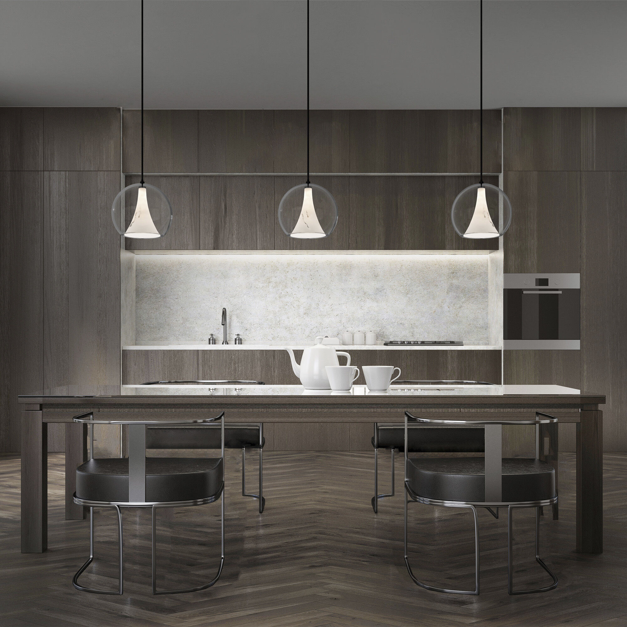 Chantilly LED 14 inch Black Pendant Ceiling Light, dweLED