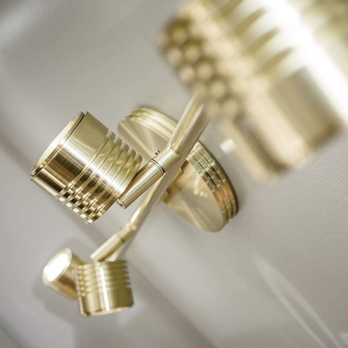 Vector 4 Light 120-240-277V Brushed Brass Track Lighting Ceiling Light, dweLED