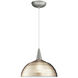 Cosmopolitan 1 Light 7 inch Brushed Nickel Pendant Ceiling Light in 100, Canopy Mount PLD 