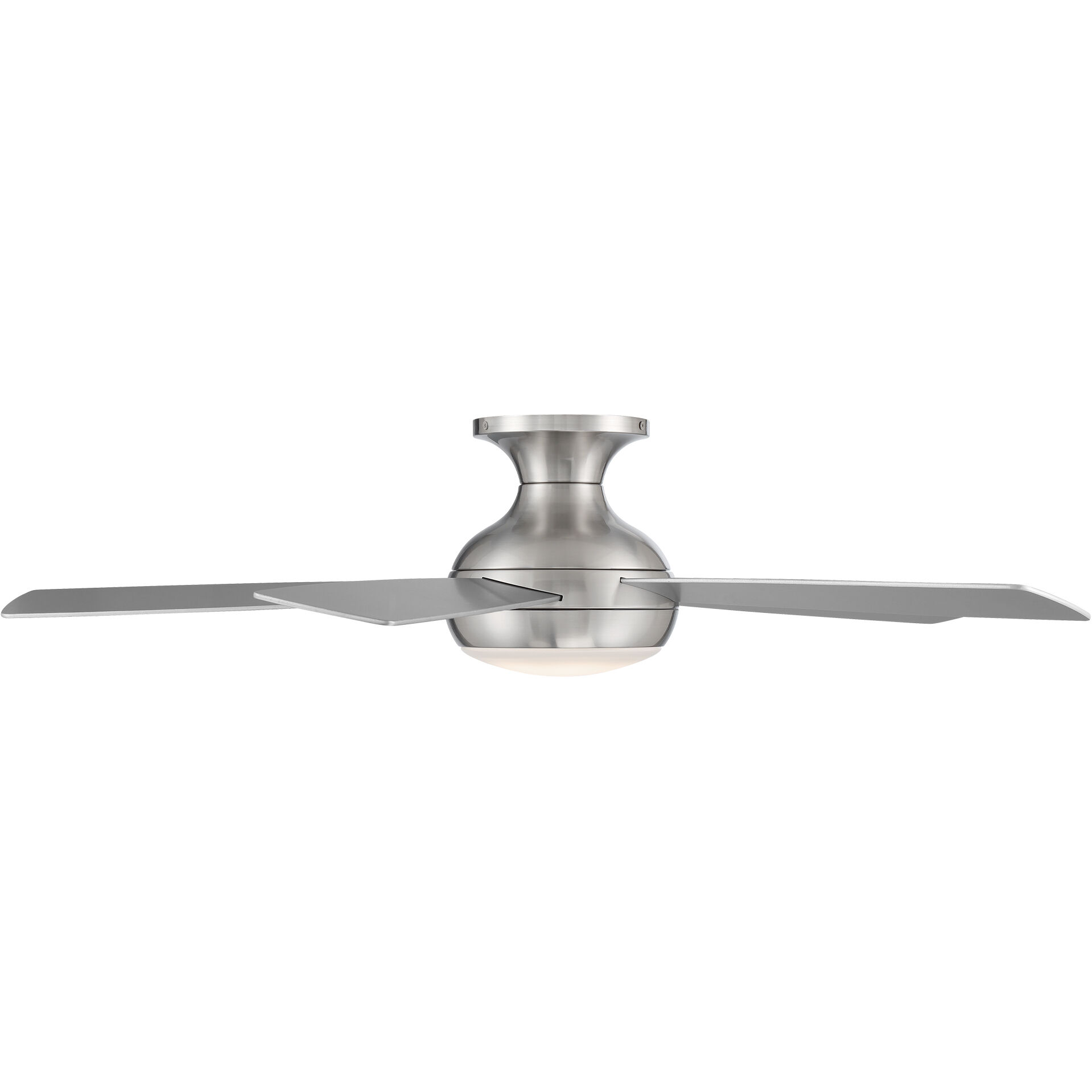 Odyssey 52 inch Brushed Nickel Flush Mount Ceiling Fans, Smart Fan