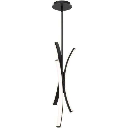 Tusk LED 15 inch Black Pendant Ceiling Light in 3500K, dweLED