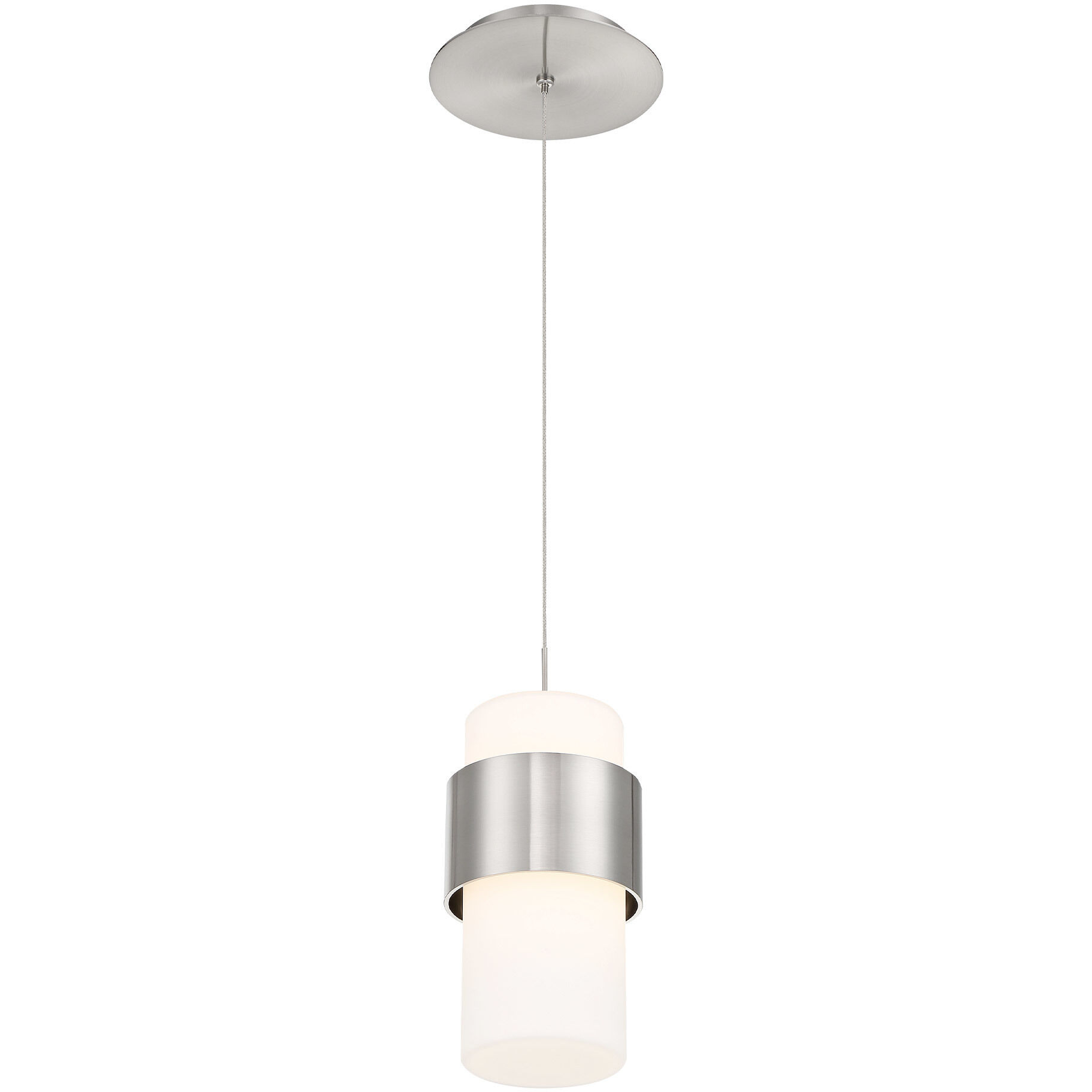 Banded LED 5 inch Brushed Nickel Mini-Pendant Ceiling Light, dweLED