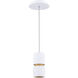Pedistal LED 6 inch White Pendant Ceiling Light in 2700K, dweLED