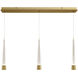 Quill LED 8 inch Aged Brass Multi-Light Pendant Ceiling Light, dweLED
