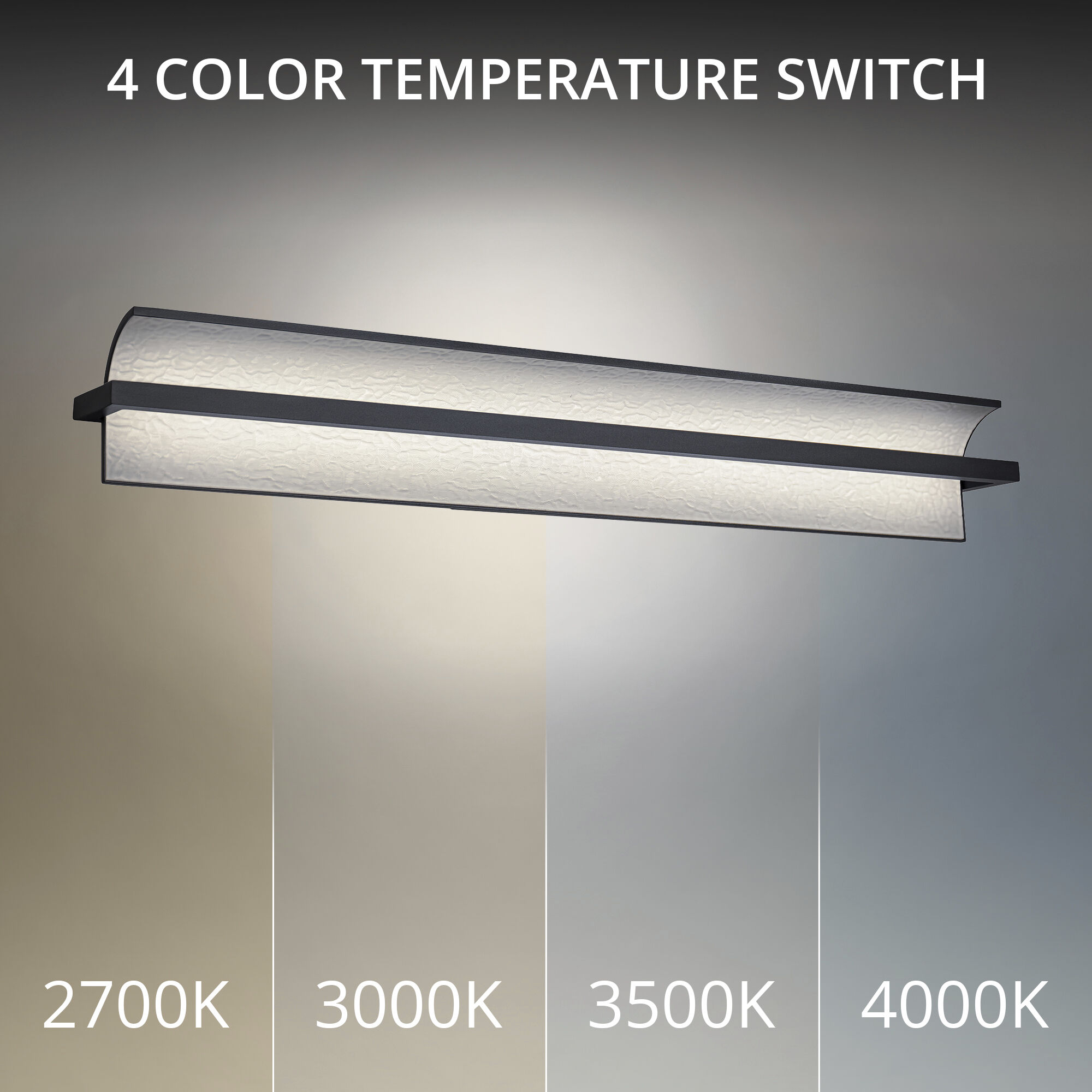 Shard LED 34 inch Black Bath Vanity & Wall Light in 3000K, dweLED