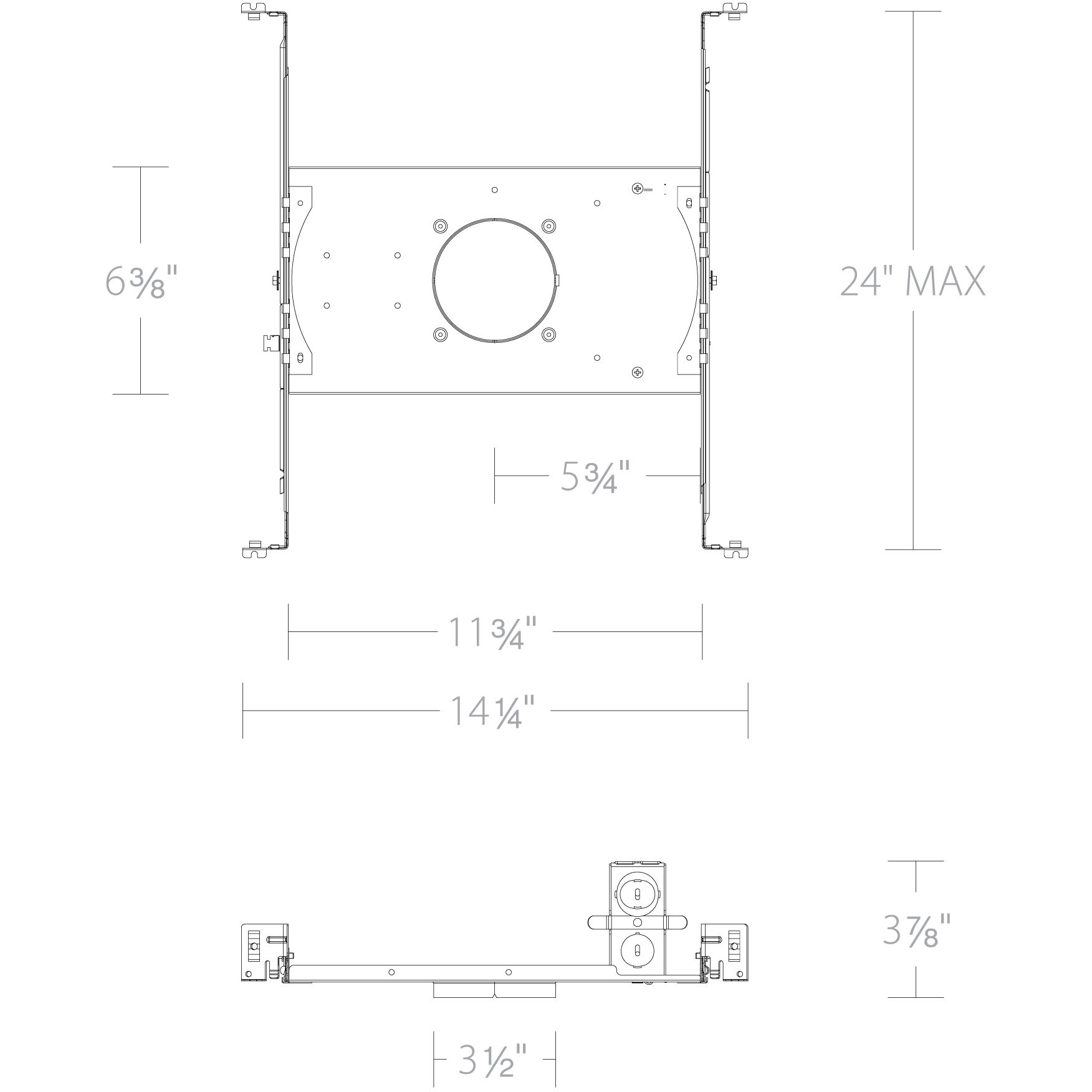FQ Galvanized Steel Recessed Housing, 2" Housing