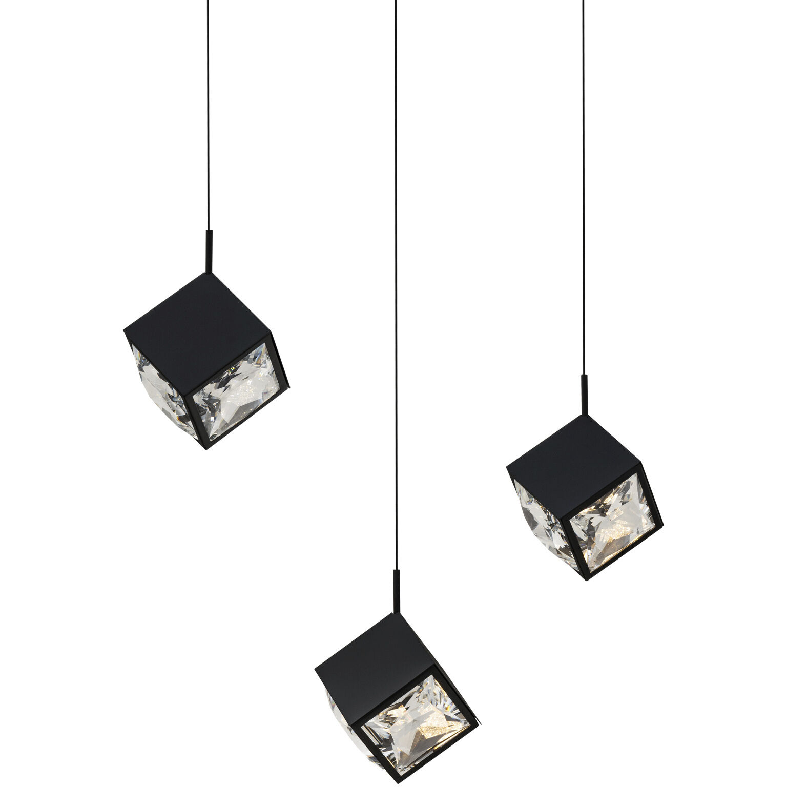 Ice Cube LED 7.75 inch Black Multi-Light Pendant Ceiling Light, dweLED