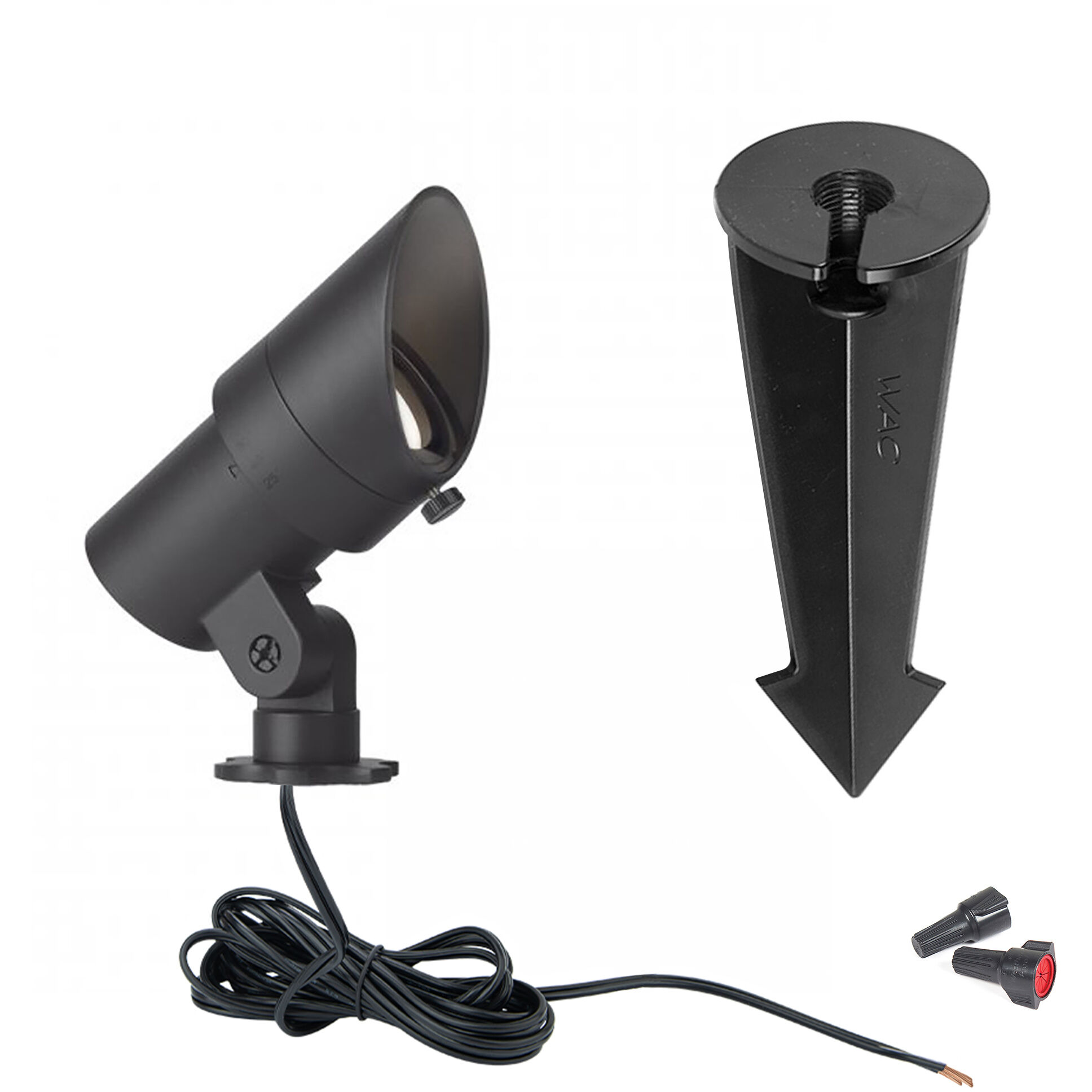 Tyler Black 7 watt LED Spot and Flood Lighting in 2700K, Low Voltage Accent Light, WAC Landscape