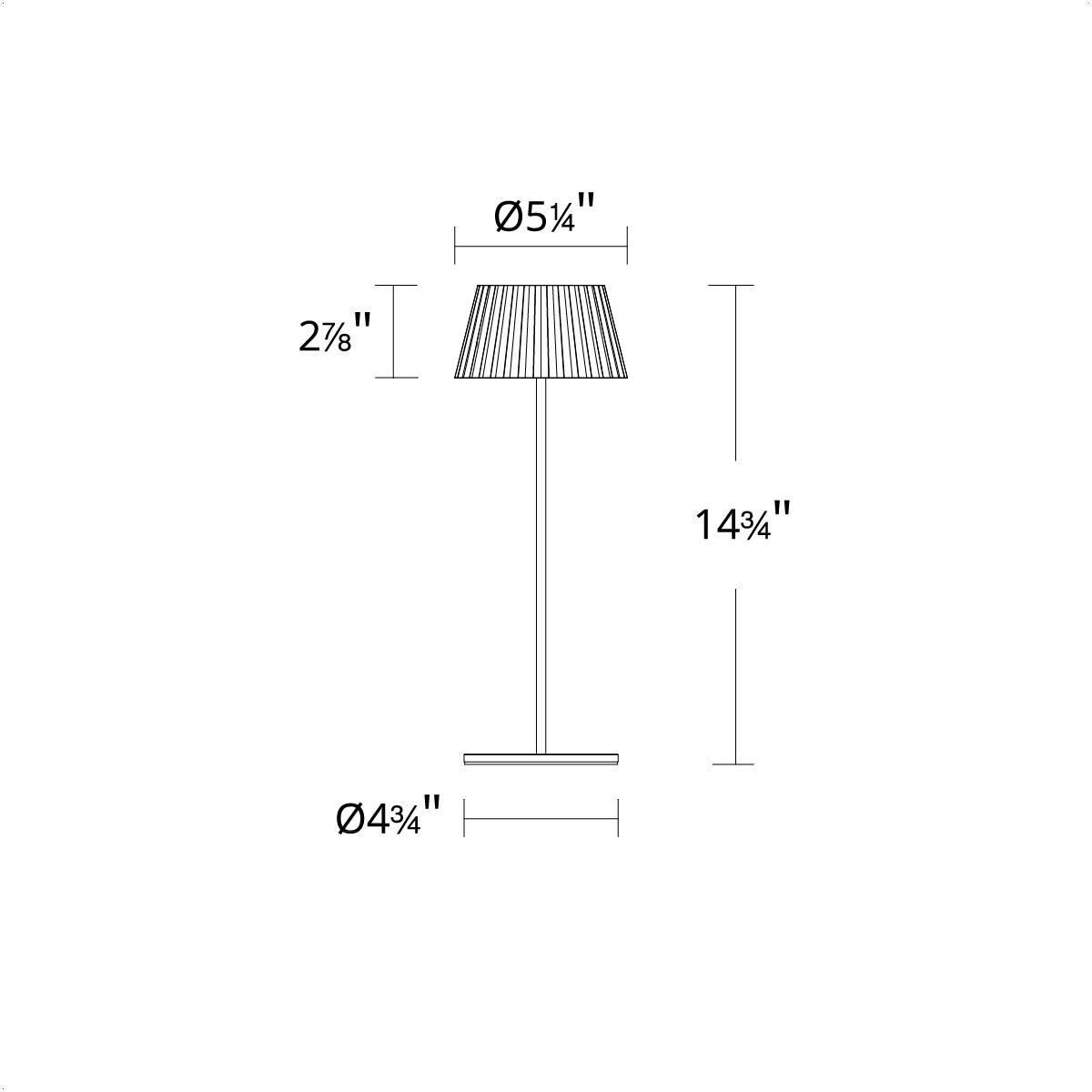 Pleat 14.75 inch 2.00 watt Bronze Rechargeable Table Lamp Portable Light, WAC Limited