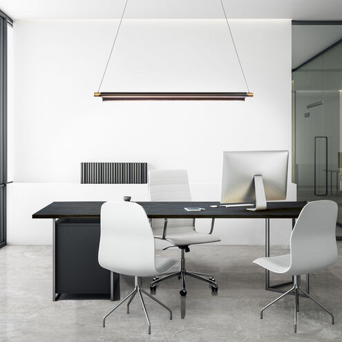 WAC Lighting PD-65244-BK/AB Pavilion Linear Pendant Ceiling Light