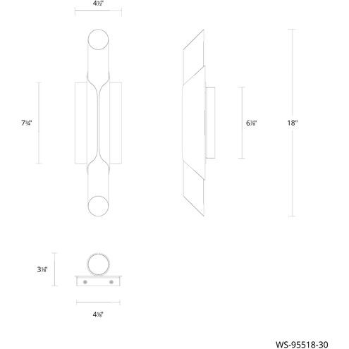 Wrappe Wall Sconce Wall Light in 3000K, Aged Brass, dweLED