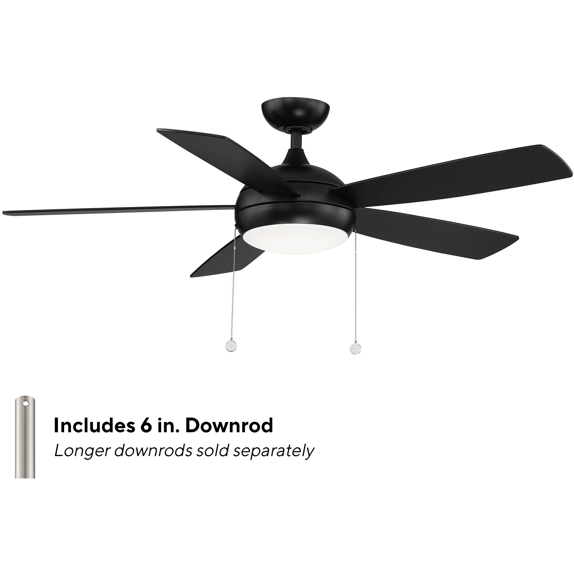 Disc II 52 inch Matte Black Downrod Ceiling Fans, Limited Fan