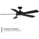 Disc II 52 inch Matte Black Downrod Ceiling Fans, Limited Fan