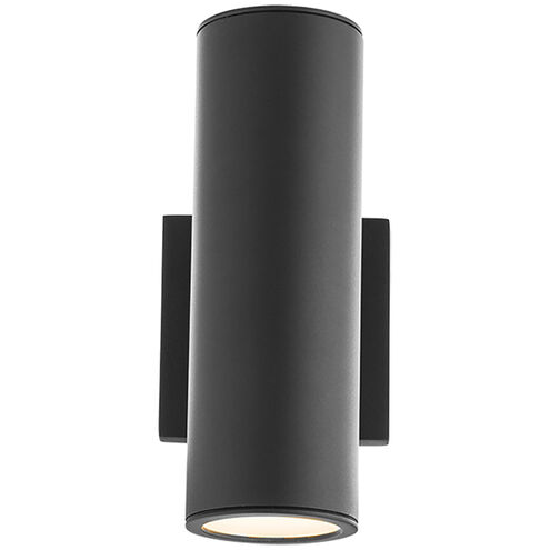 Cylinder LED 9.42 inch Black Outdoor Wall Light