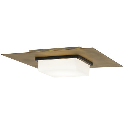 Double Decker LED 14 inch Black Aged Brass Flush Mount Ceiling Light in 3500K, dweLED