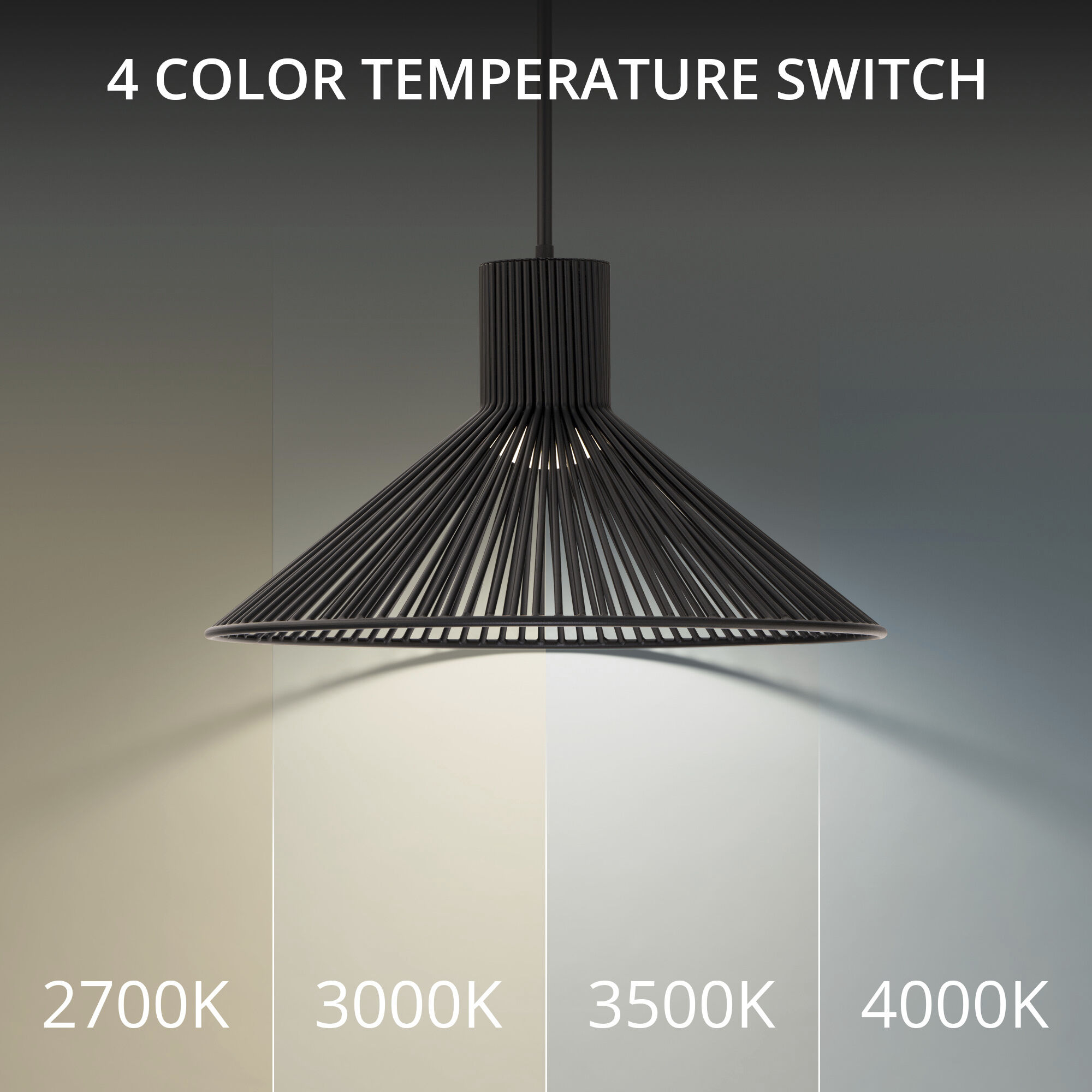 Cappe LED 21 inch Black Pendant Ceiling Light in 3000K, dweLED
