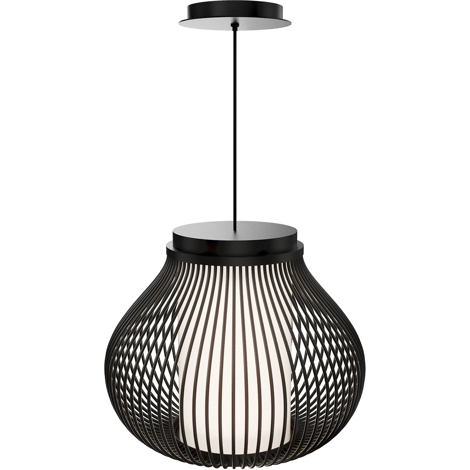 Poppin LED 16 inch Black Outdoor Pendant, dweLED