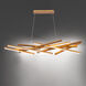 Parallax 8 Light 55 inch Aged Brass Linear Pendant Ceiling Light in 55in, dweLED