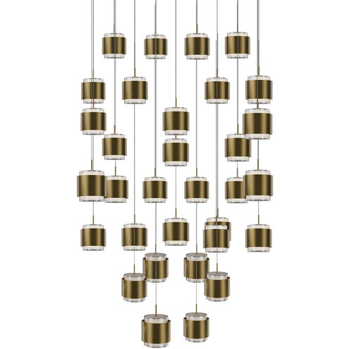 Banded LED 37 inch Aged Brass Chandelier Ceiling Light, dweLED