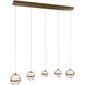 Cyllindra LED 7 inch Aged Brass Chandelier Ceiling Light, dweLED