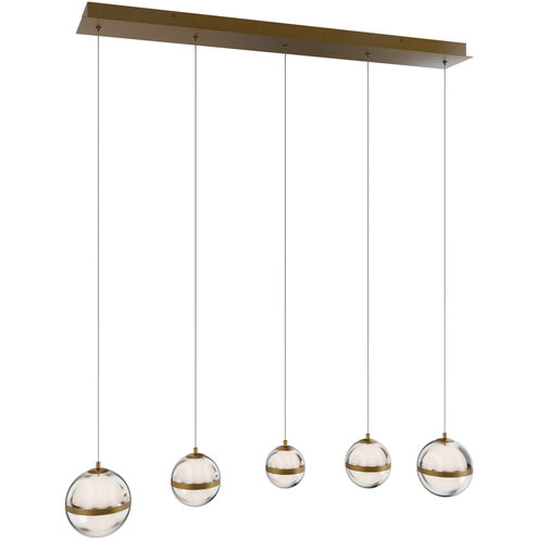 Cyllindra LED 7 inch Aged Brass Chandelier Ceiling Light, dweLED