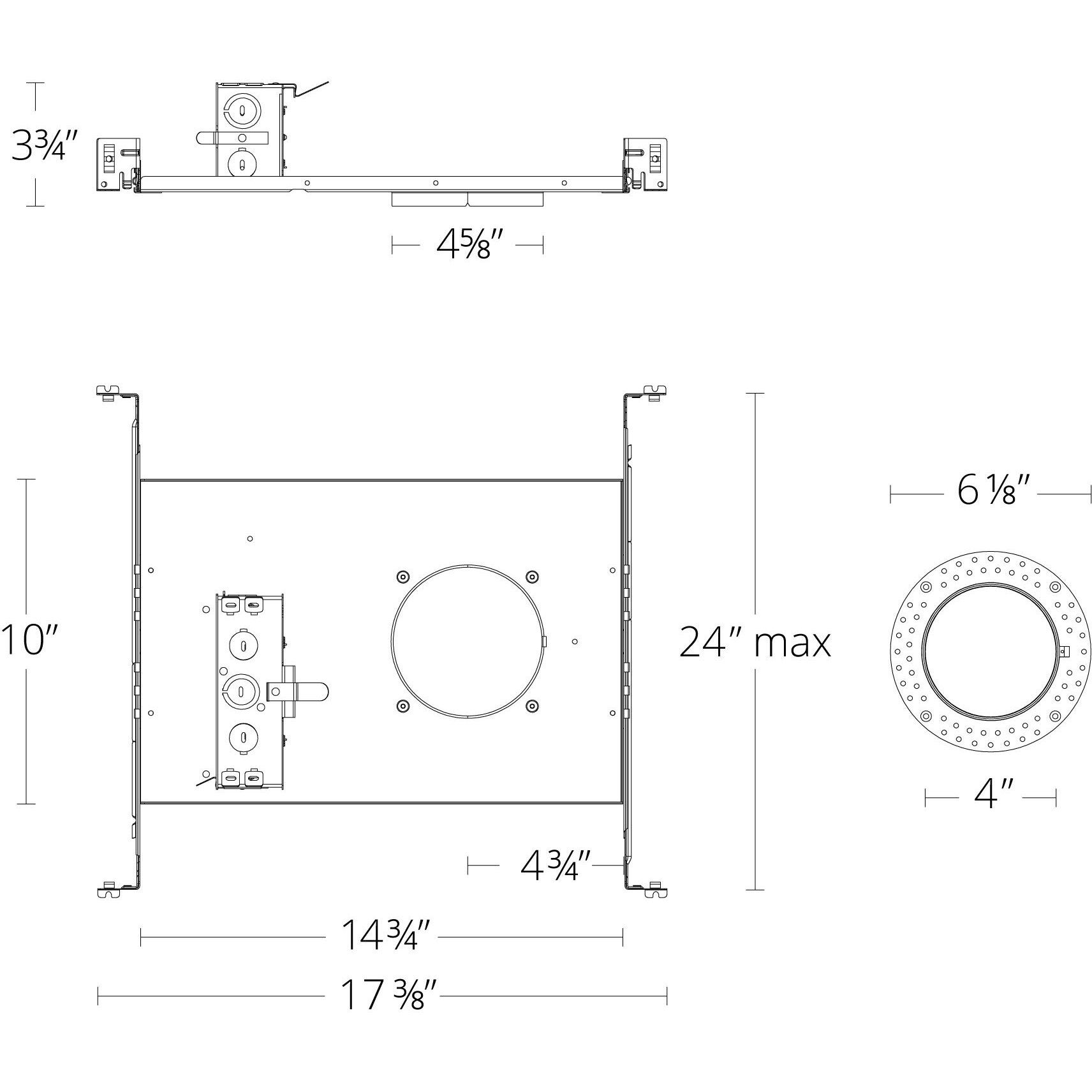 FQ Integrated LED Galvanized Steel Recessed Housing, 4" Housing