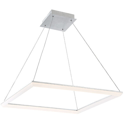 Frame LED 28 inch Brushed Aluminum Pendant Ceiling Light in 1, 28in, dweLED
