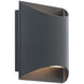 Duet Wall Sconce Wall Light in 2700K, Black, dweLED