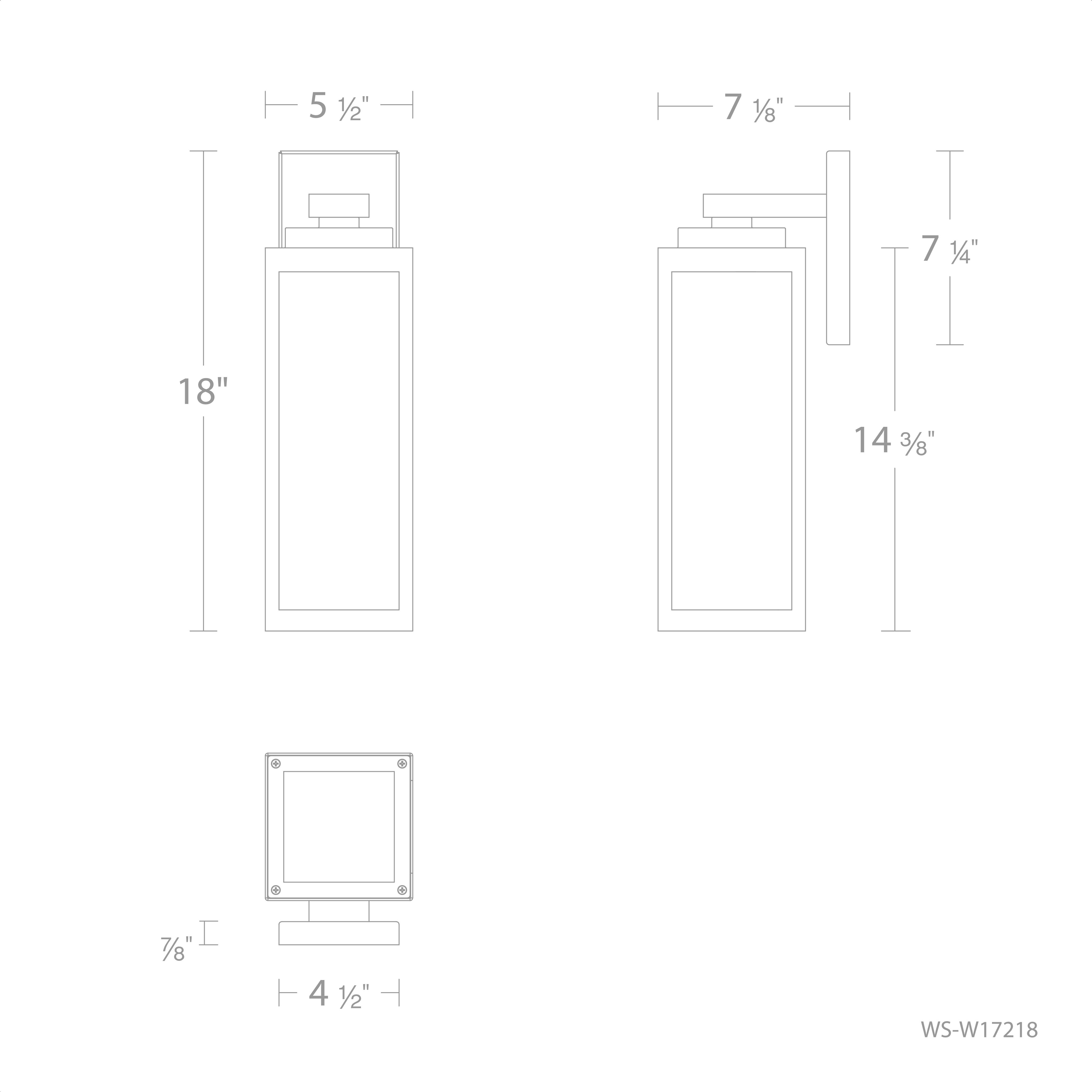 Amherst LED 18 inch Black Outdoor Wall Light, dweLED