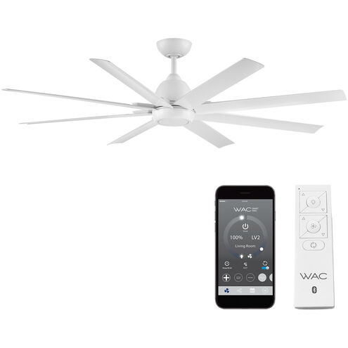 Mocha XL 66 inch Matte White Downrod Ceiling Fans, Smart Fan