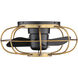 Aella 22 inch Aged Brass Matte Black with Matte Black Blades Flush Mount Ceiling Fans