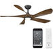 Swirl 5 54 inch Matte Black Distressed Koa with Distressed Koa Blades Downrod Ceiling Fan