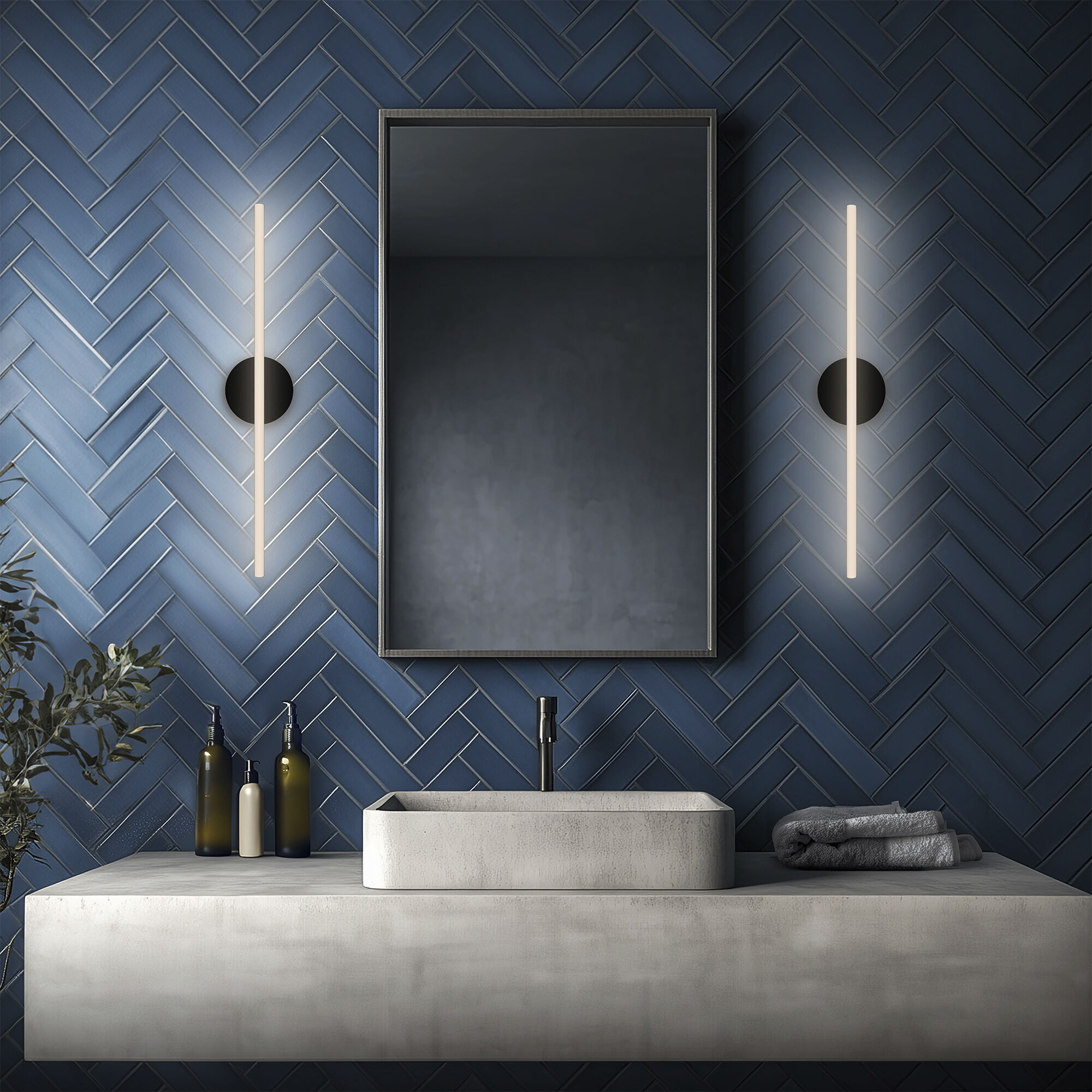 Lanky Wall Sconce Wall Light in 3000K, Black, dweLED