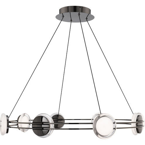 Bracelet LED 32.25 inch Black Chrome Pendant Ceiling Light in 3500K, Black/Chrome, dweLED