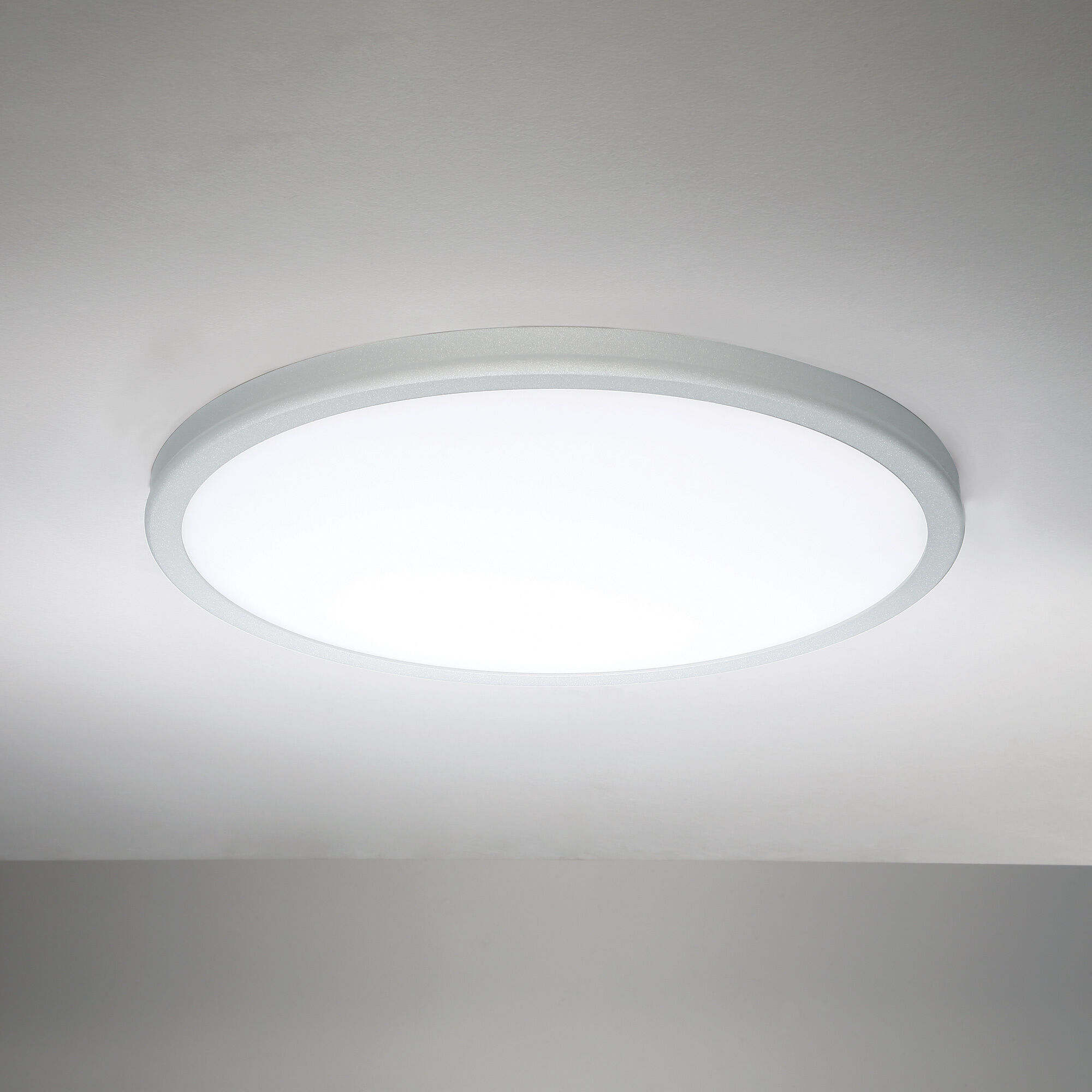 Geos LED 15 inch Titanium Flush Mount Ceiling Light in 2700K, dweLED