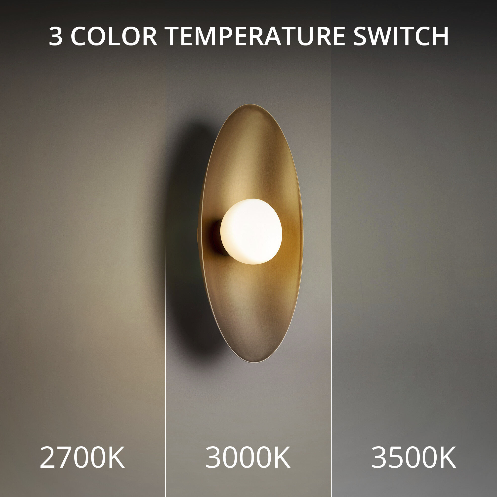 Glamour Wall Sconce Wall Light in 3000K, Aged Brass, dweLED