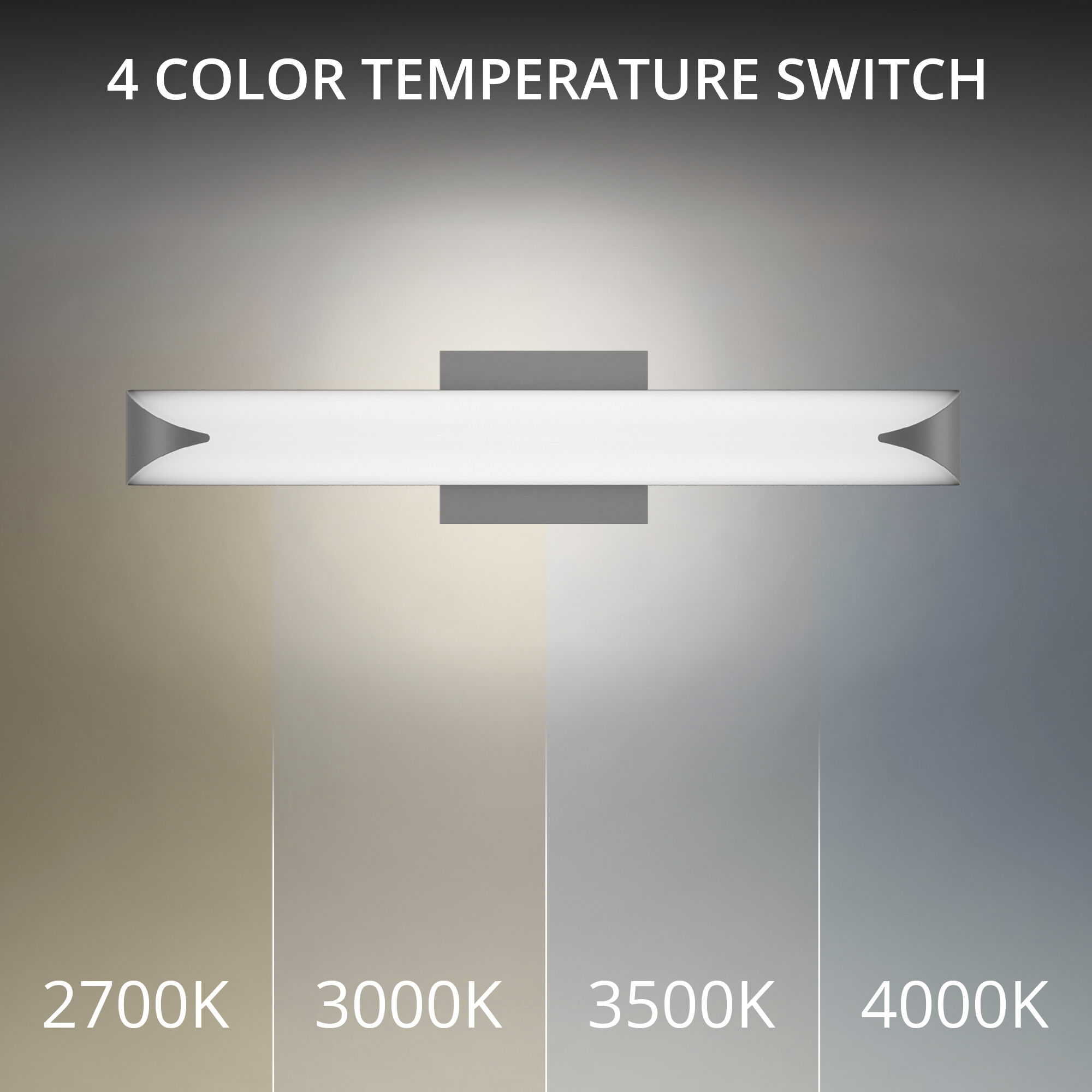 Straitaway LED 24 inch Brushed Nickel Bath Vanity & Wall Light in 3000K, dweLED