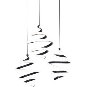 Whirl LED 12 inch Black Multi-Light Pendant Ceiling Light, dweLED