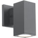 Cubix LED 6.75 inch Black Outdoor Wall Lighting in 3000K, WAC Limited