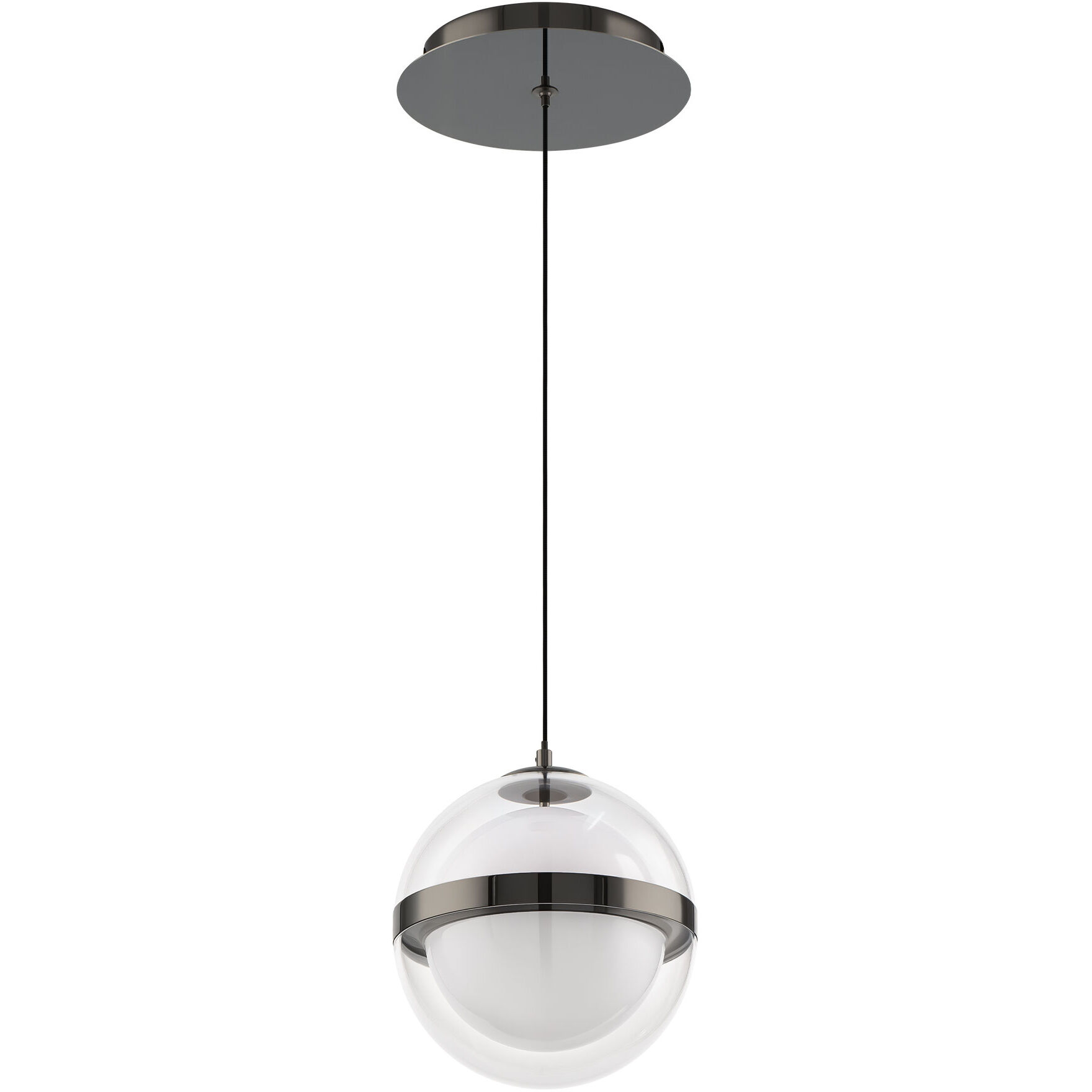 Cyllindra LED 6 inch Black Chrome Pendant Ceiling Light in 3500K, Black/Chrome, dweLED