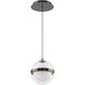 Cyllindra LED 6 inch Black Chrome Pendant Ceiling Light in 3500K, Black/Chrome, dweLED
