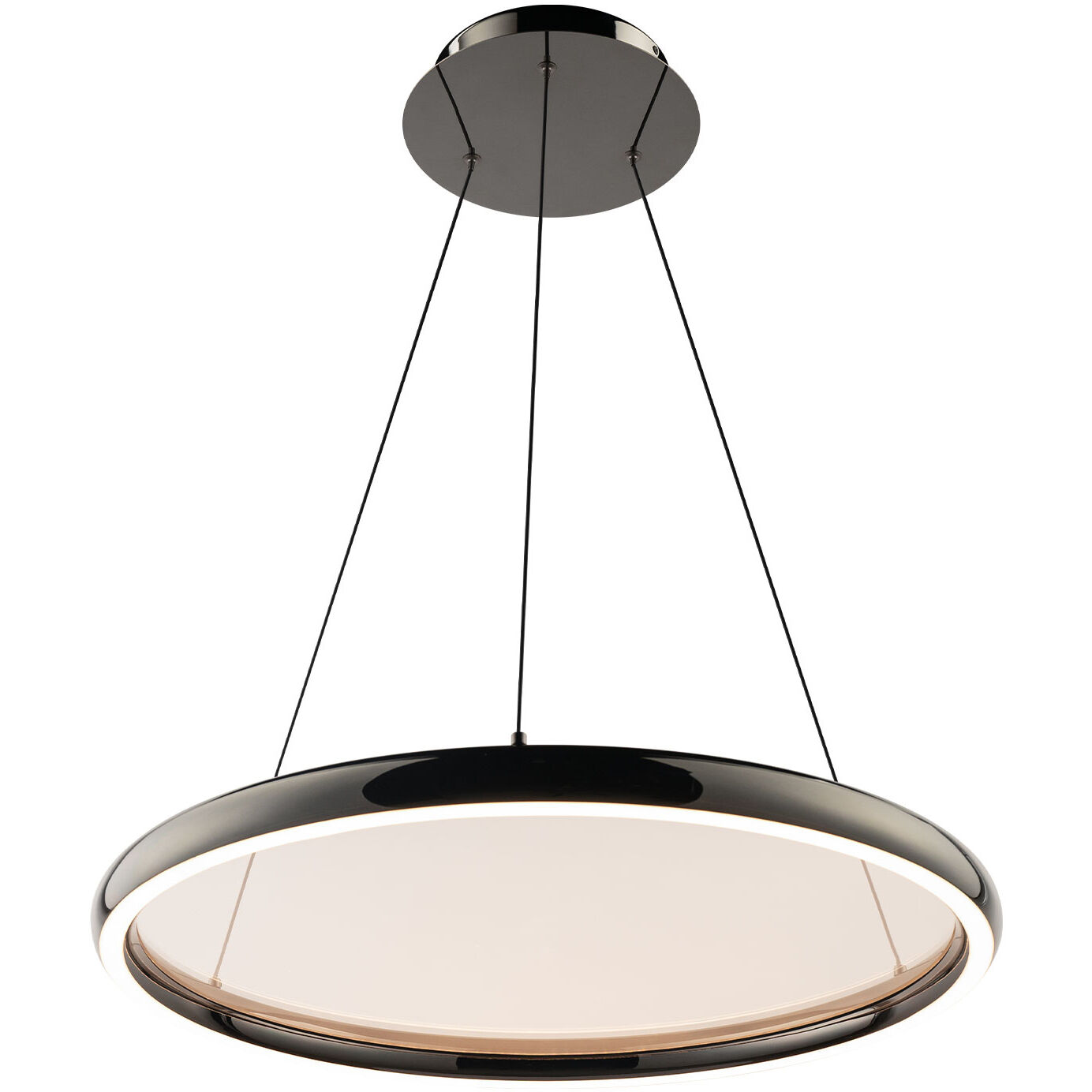 Huxley LED 23.38 inch Black Chrome Pendant Ceiling Light in 3000K, dweLED