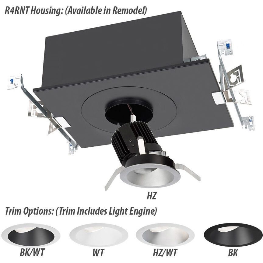 Volta LED B/Wt Recessed Lighting in 85, 4000K, Black/White