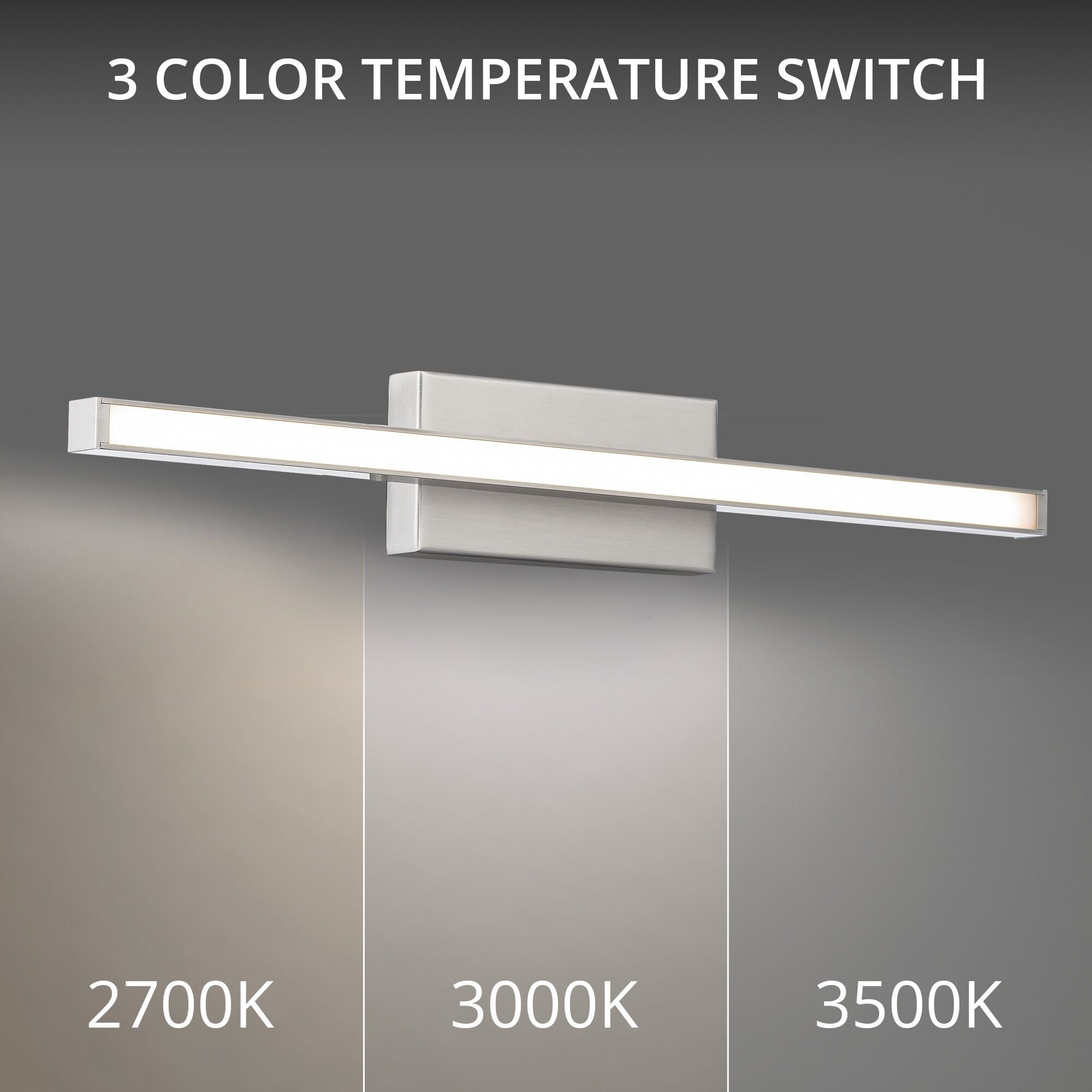 Parallax LED 18 inch Brushed Nickel Bath Vanity & Wall Light, dweLED