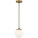 Niveous LED 7 inch Aged Brass Pendant Ceiling Light in 3500K, dweLED