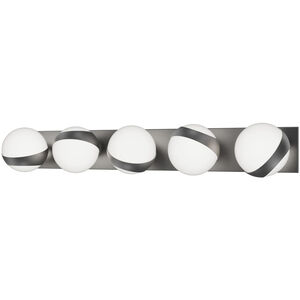 Tripoli LED 7 inch Brushed Nickel Bath Vanity & Wall Light in 3500K, dweLED