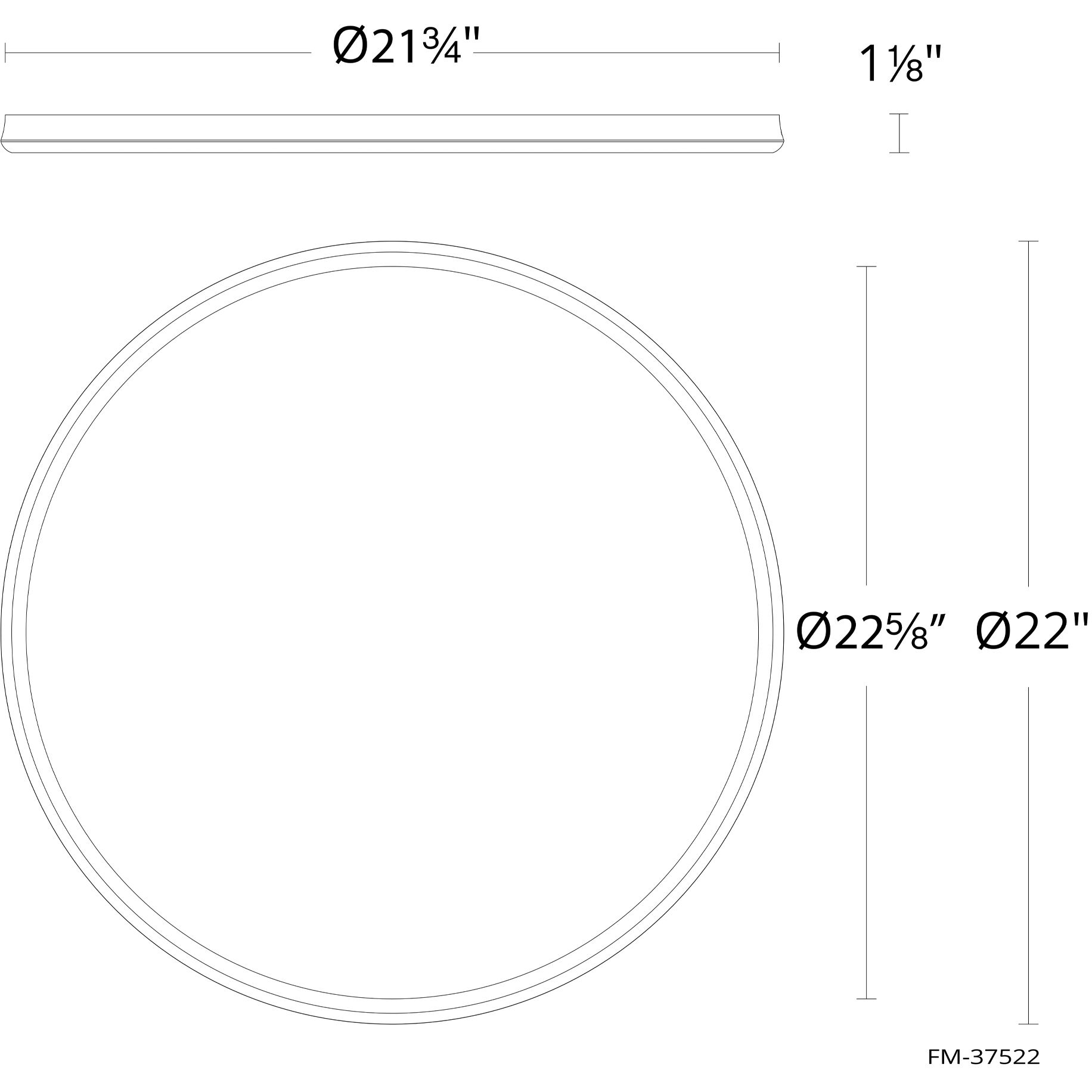 Parthenon LED 22 inch Black Flush Mount Ceiling Light in 3000K, dweLED