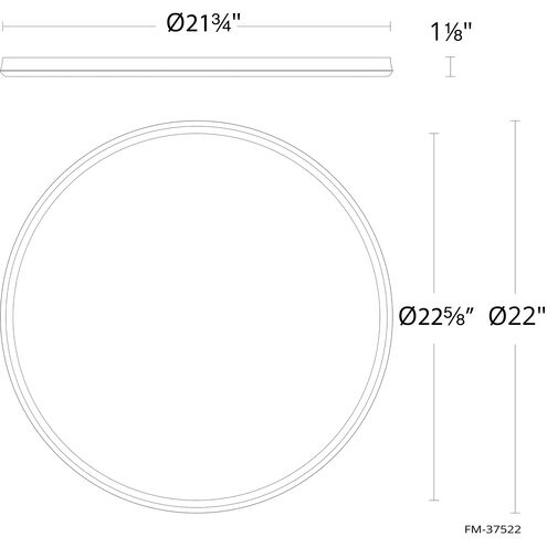 Parthenon LED 22 inch White Flush Mount Ceiling Light in 4000K, dweLED