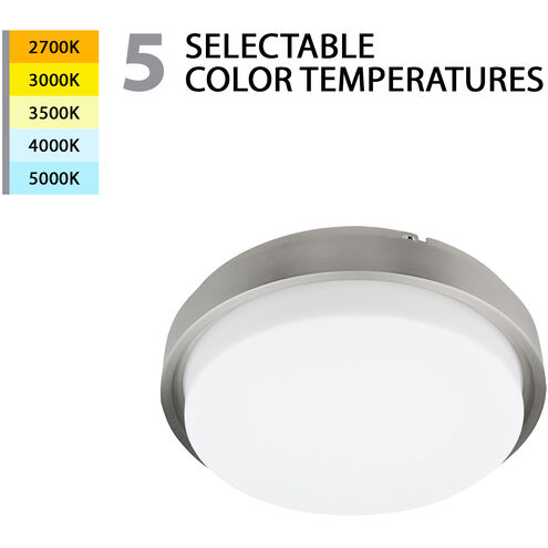 Lithium LED 15 inch Brushed Nickel Flush Mount Ceiling Light in 15in